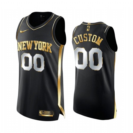 Maglia NBA New York Knicks Personalizzate 2020-21 Nero Golden Edition Swingman - Uomo